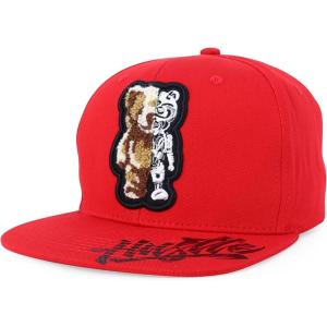 imageTrendy Apparel Shop Bear Embroidered Flat Bill Snapback CapRed Red