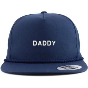 imageTrendy Apparel Shop Daddy Embroidered 5 Panel Flatbill Braid Snapback Golf CapNavy