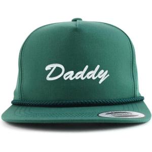imageTrendy Apparel Shop Daddy Embroidered 5 Panel Flatbill Braid Snapback Golf CapSpruce