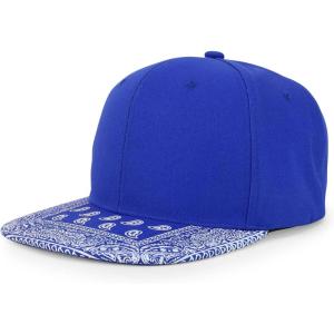 imageTrendy Apparel Shop Oversized XXL Paisley Printed Flat Bill Snapback CapRoyal