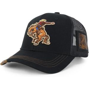 imageTrendy Apparel Shop Rodeo Horse Embroidered Mesh Back Baseball CapBlack Black 2