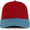 imageTrendy Apparel Shop 6 Panel Pigment TriColor Trucker Baseball CapChili Blue Grass Khaki