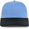 imageTrendy Apparel Shop 6 Panel Pigment TriColor Trucker Baseball CapIndigo Black Khaki