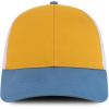 imageTrendy Apparel Shop 6 Panel Pigment TriColor Trucker Baseball CapMustard Bay White