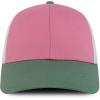 imageTrendy Apparel Shop 6 Panel Pigment TriColor Trucker Baseball CapTulip Cilantro White