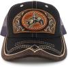 imageTrendy Apparel Shop Rodeo Leather Patch Trucker Snapback Ball CapBlack Charcoal