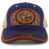 imageTrendy Apparel Shop Rodeo Leather Patch Trucker Snapback Ball CapNavy Khaki