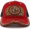 imageTrendy Apparel Shop Rodeo Leather Patch Trucker Snapback Ball CapRed Black