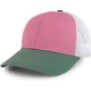imageTrendy Apparel Shop 6 Panel Pigment TriColor Trucker Baseball CapTulip Cilantro White