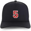 imageTrendy Apparel Shop Number 5 Varsity Font Embroidered 5 Panel Structured Snapback CapBlack