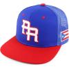imageTrendy Apparel Shop PR 3D Embroidered Snapback Trucker Cap with Puerto Rico FlagRoyal Red