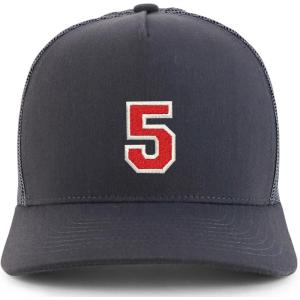 imageTrendy Apparel Shop Number 5 Varsity Font Embroidered 5 Panel Structured Snapback CapCharcoal