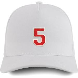 imageTrendy Apparel Shop Number 5 Varsity Font Embroidered 5 Panel Structured Snapback CapWhite