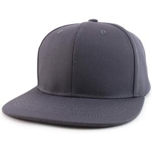 imageTrendy Apparel Shop Oversize 2XL Blank Plain Back Flatbill Snapback Baseball CapCharcoal