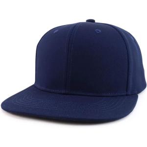 imageTrendy Apparel Shop Oversize 2XL Blank Plain Back Flatbill Snapback Baseball CapNavy