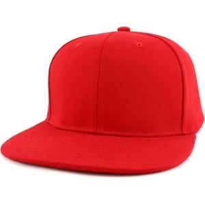 imageTrendy Apparel Shop Oversize 2XL Blank Plain Back Flatbill Snapback Baseball CapRed