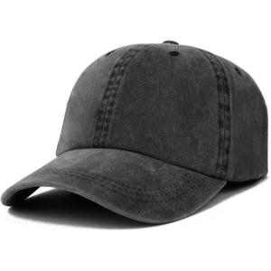imageTrendy Apparel Shop Oversize XXL Pigment Dyed Washed Cotton Baseball CapBlack