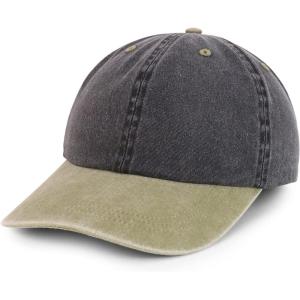 imageTrendy Apparel Shop Oversize XXL Pigment Dyed Washed Cotton Baseball CapBlack Khaki