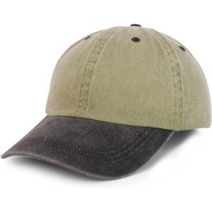 imageTrendy Apparel Shop Oversize XXL Pigment Dyed Washed Cotton Baseball CapKhaki Black