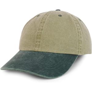 imageTrendy Apparel Shop Oversize XXL Pigment Dyed Washed Cotton Baseball CapKhaki Dark Green