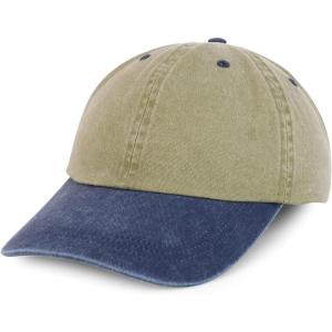 imageTrendy Apparel Shop Oversize XXL Pigment Dyed Washed Cotton Baseball CapKhaki Navy