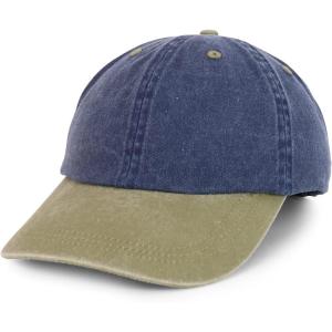 imageTrendy Apparel Shop Oversize XXL Pigment Dyed Washed Cotton Baseball CapNavy Khaki