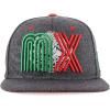 imageTrendy Apparel Shop 3D MX Embroidered Structured Flat Bill Snapback Baseball CapCharcoal