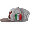 imageTrendy Apparel Shop 3D MX Embroidered Structured Flat Bill Snapback Baseball CapHgrey Mesh Brown