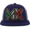 imageTrendy Apparel Shop 3D MX Embroidered Structured Flat Bill Snapback Baseball CapNavy Navy