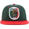 imageTrendy Apparel Shop 6 Panel Structured Mexico Eagle Flat Bill Snapback Baseball CapDarkgreen Red