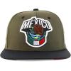 imageTrendy Apparel Shop 6 Panel Structured Mexico Eagle Flat Bill Snapback Baseball CapOlive Black 1