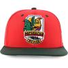 imageTrendy Apparel Shop Cities of Mexico with Rooster Embroidered Flatbill Snapback CapMichoacan Red Darkgreen