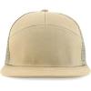 imageTrendy Apparel Shop Plain 7 Panel Structured Flat Bill Mesh Back Trucker CapKhaki