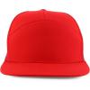 imageTrendy Apparel Shop Plain 7 Panel Structured Flat Bill Mesh Back Trucker CapRed