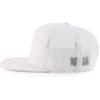 imageTrendy Apparel Shop Plain 7 Panel Structured Flat Bill Mesh Back Trucker CapWhite