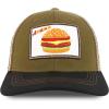 imageTrendy Apparel Shop Square Fast Food Embroidered Trucker Baseball CapHamburger Olive Khaki