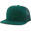 imageTrendy Apparel Shop Plain 7 Panel Structured Flat Bill Mesh Back Trucker CapDark Green