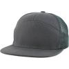 imageTrendy Apparel Shop Plain 7 Panel Structured Flat Bill Mesh Back Trucker CapDark Grey