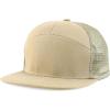 imageTrendy Apparel Shop Plain 7 Panel Structured Flat Bill Mesh Back Trucker CapKhaki