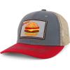 imageTrendy Apparel Shop Square Fast Food Embroidered Trucker Baseball CapHamburger Charcoal Khaki