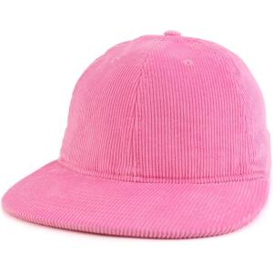 imageTrendy Apparel Shop 100 Cotton Corduroy Casual Flatbill Baseball CapPink