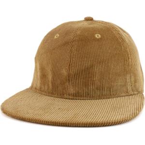 imageTrendy Apparel Shop 100 Cotton Corduroy Casual Flatbill Baseball CapTan