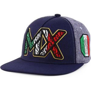 imageTrendy Apparel Shop 3D MX Embroidered Structured Flat Bill Snapback Baseball CapNavy Navy
