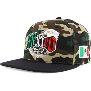 imageTrendy Apparel Shop 3D Mexico Embroidered Structured Flat Bill Snapback CapCamo Black