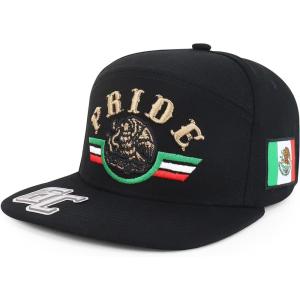 imageTrendy Apparel Shop 3D Mexico Pride Embroidered Flatbill Snapback CapBlack