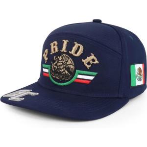 imageTrendy Apparel Shop 3D Mexico Pride Embroidered Flatbill Snapback CapNavy