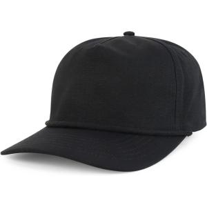 imageTrendy Apparel Shop 5 Panel Ripstop Cotton Snapback CapBlack