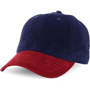 imageTrendy Apparel Shop Cotton Corduroy Unstructured Baseball Cap Dad HatNavy Burgundy