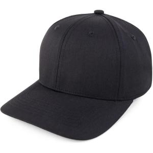 imageTrendy Apparel Shop Structured High Profile 6 Panel Curved Bill Snapback Baseball CapBlack