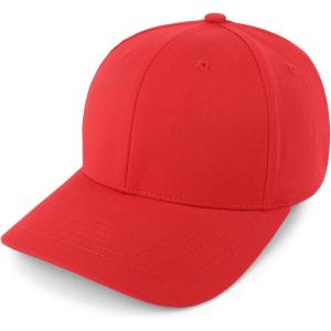 imageTrendy Apparel Shop Structured High Profile 6 Panel Curved Bill Snapback Baseball CapRed